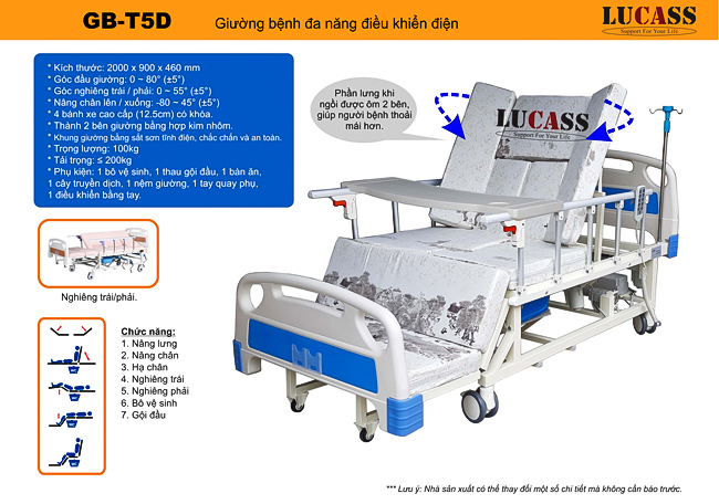 Giường y tế đa chức năng Lucass GB-T5E